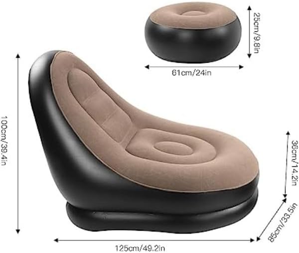 Sillón Inflable Premium con Puff | Comodidad Instantánea para Casa y Exterior