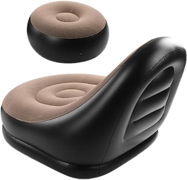 Sillón Inflable Premium con Puff | Comodidad Instantánea para Casa y Exterior