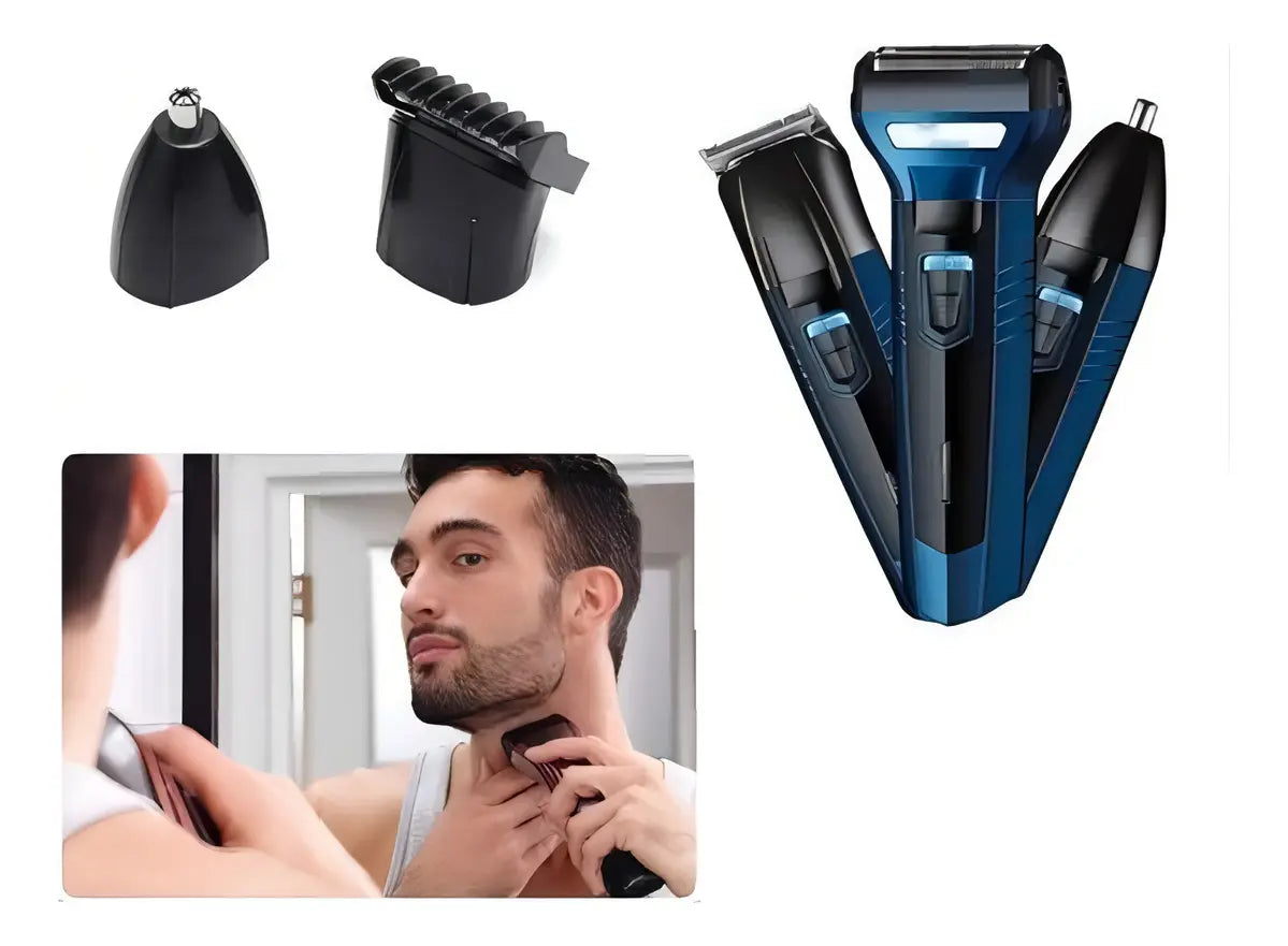 Afeitado Total | Kit de Afeitado 3 en 1 Recargable